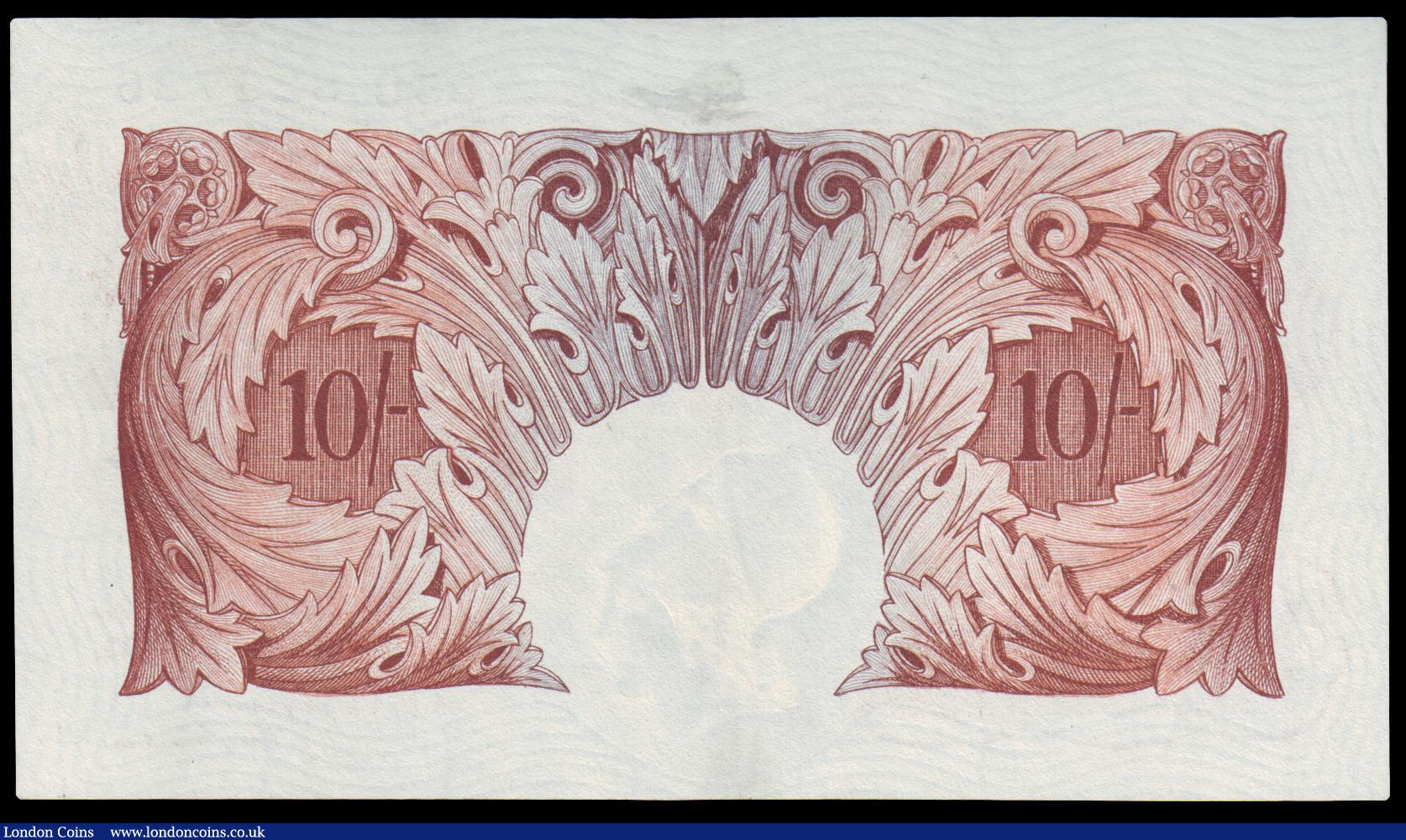 London Coins : A153 : Lot 110 : One pound Peppiatt blue B250 issued 1940 replacement series S06H 579446, rough edge right side, clea...