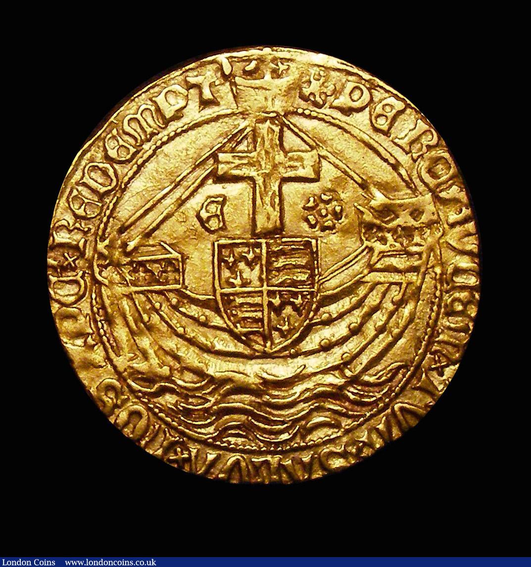 London Coins : A153 : Lot 1877 : Angel Edward IV Second Reign, London Mint S.2091 mintmark Heraldic Cinquefoil, 5.14 grammes, EF 