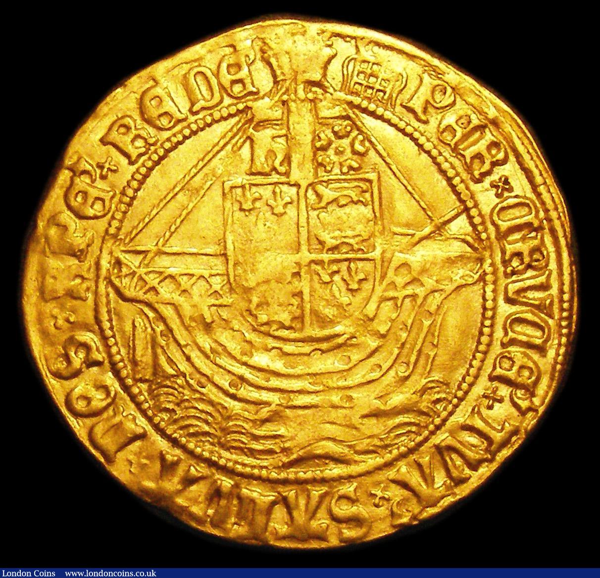 London Coins : A153 : Lot 1881 : Angel Henry VIII First Coinage S.2265 mintmark Portcullis VF