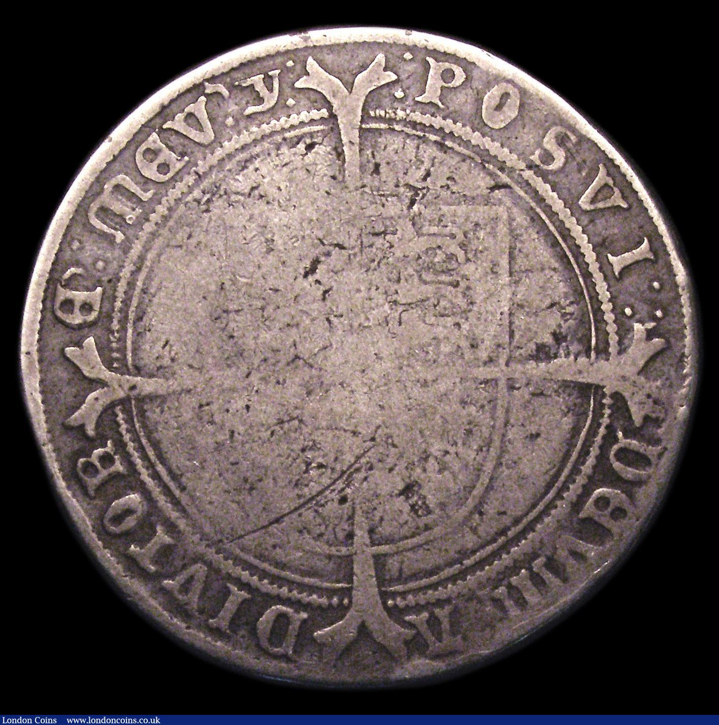 London Coins : A153 : Lot 1897 : Crown Edward VI 1551 S.2478 mintmark y,  VG the legends clear the shield worn