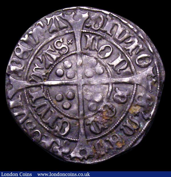 Groat Henry VII Facing Bust S.2199 IIIc with bust as IIIb Crown with one plain and one jewelled arch S.2199 mintmark Pansy VF with a couple of small corrosion spots on the reverse, Ex-I.Buck collection : Hammered Coins : Auction 153 : Lot 1917
