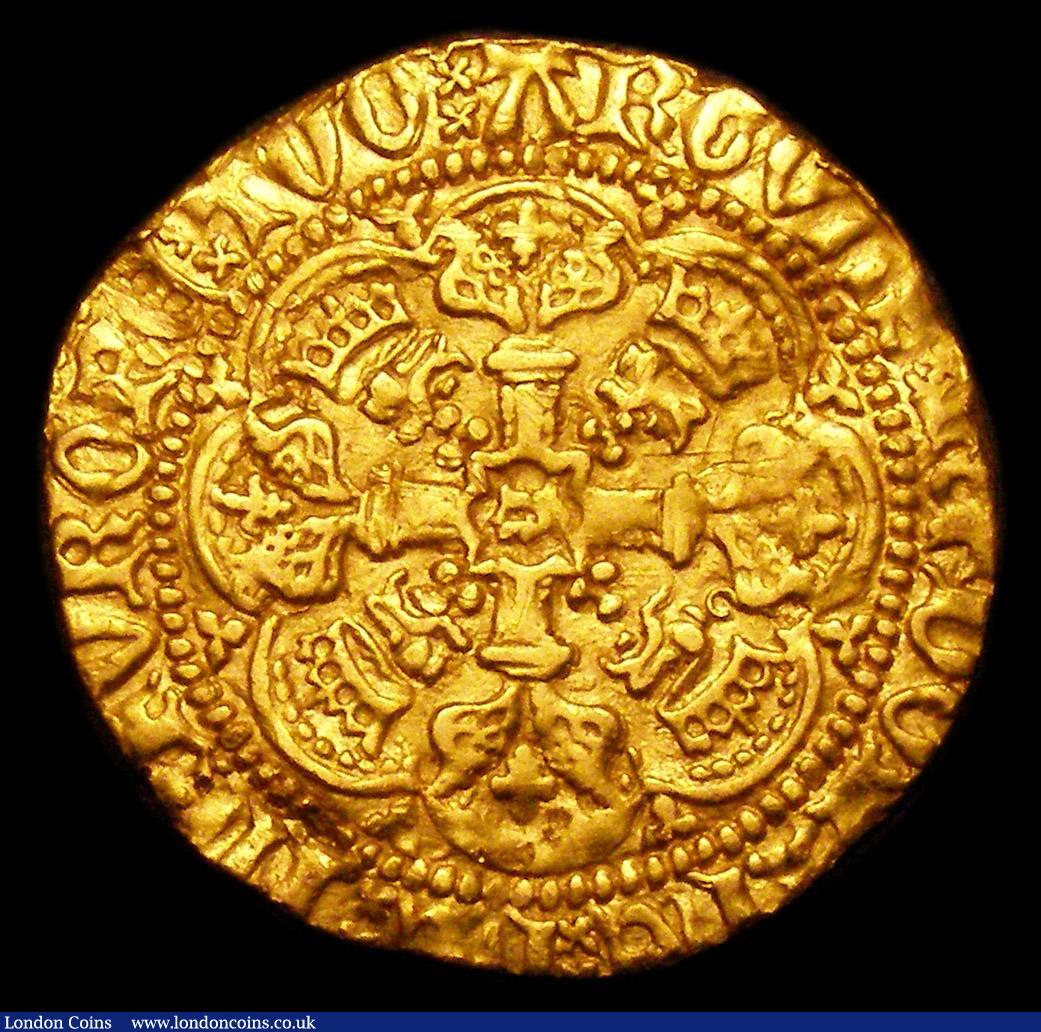 London Coins : A153 : Lot 1927 : Half Noble Henry VI London Mint as S.1805 no annulet by sword arm, North 1417, 3.41 grammes, NVF wit...