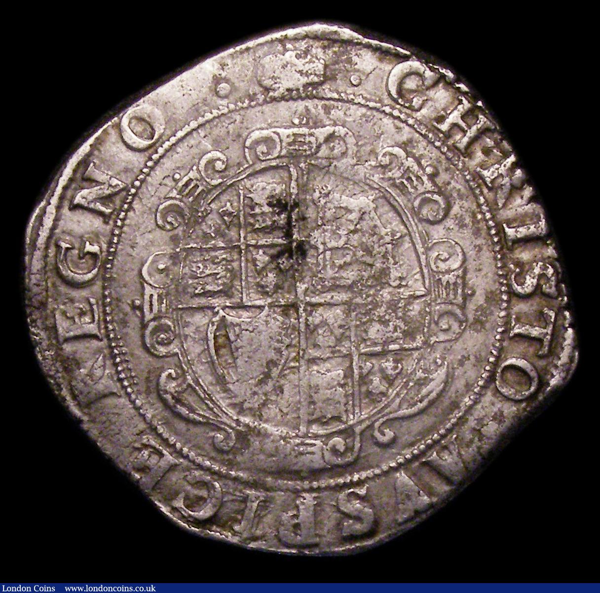 London Coins : A153 : Lot 1929 : Halfcrown Charles I Group III, Third Horseman, type 3a1, no caparisons on horse, S.2773 mintmark Tun...