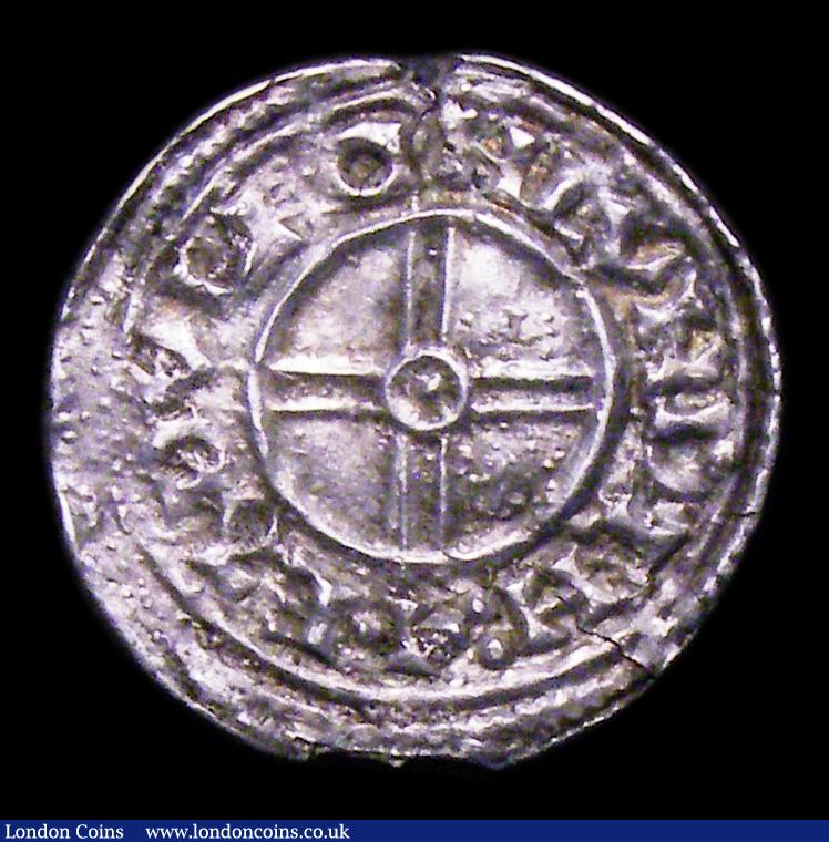 London Coins : A153 : Lot 1960 : Penny Cnut Short Cross type S.1159 London Mint, moneyer Eadwulf VF with some small surface cracks