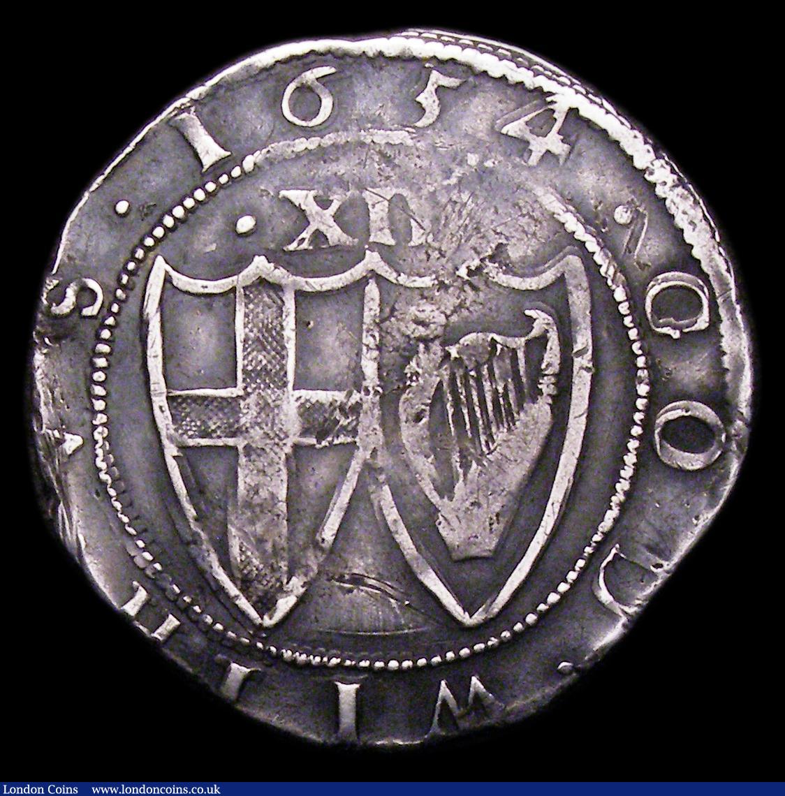 London Coins : A153 : Lot 1980 : Shilling 1654 Commonwealth ESC 990 Fine with some contact marks and minor flan stress