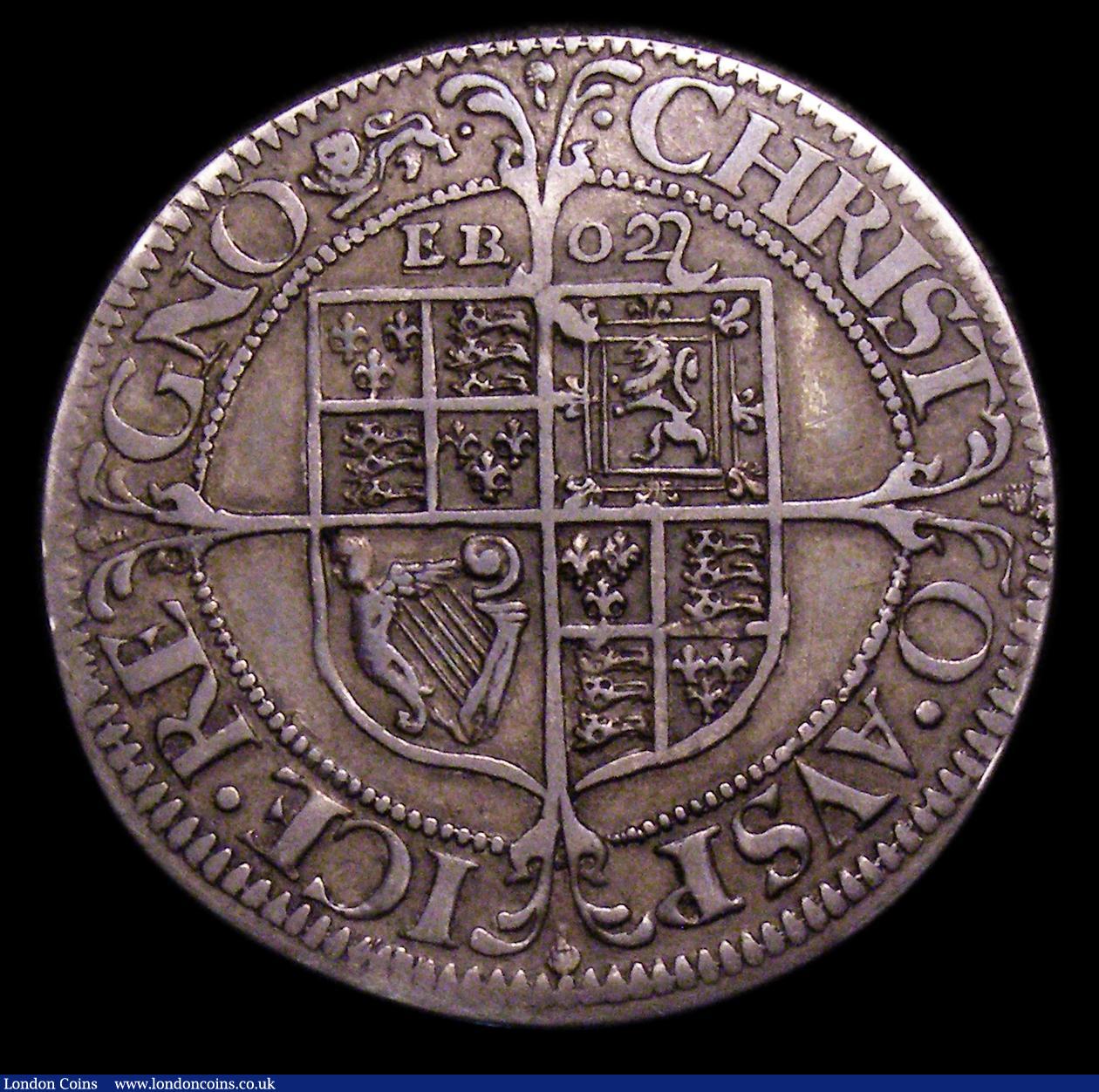 London Coins : A153 : Lot 1982 : Shilling Charles I (1643) York Mint class I S2870 mm Lion bust inn scalloped lace collar. Rev EBOR a...