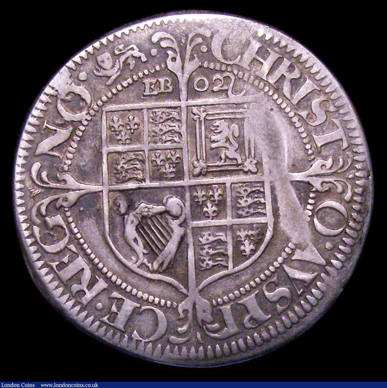 London Coins : A153 : Lot 1987 : Shilling Charles I York Mint type 1 EBOR above square-topped shield, mintmark Lion S.2870 Fine with ...