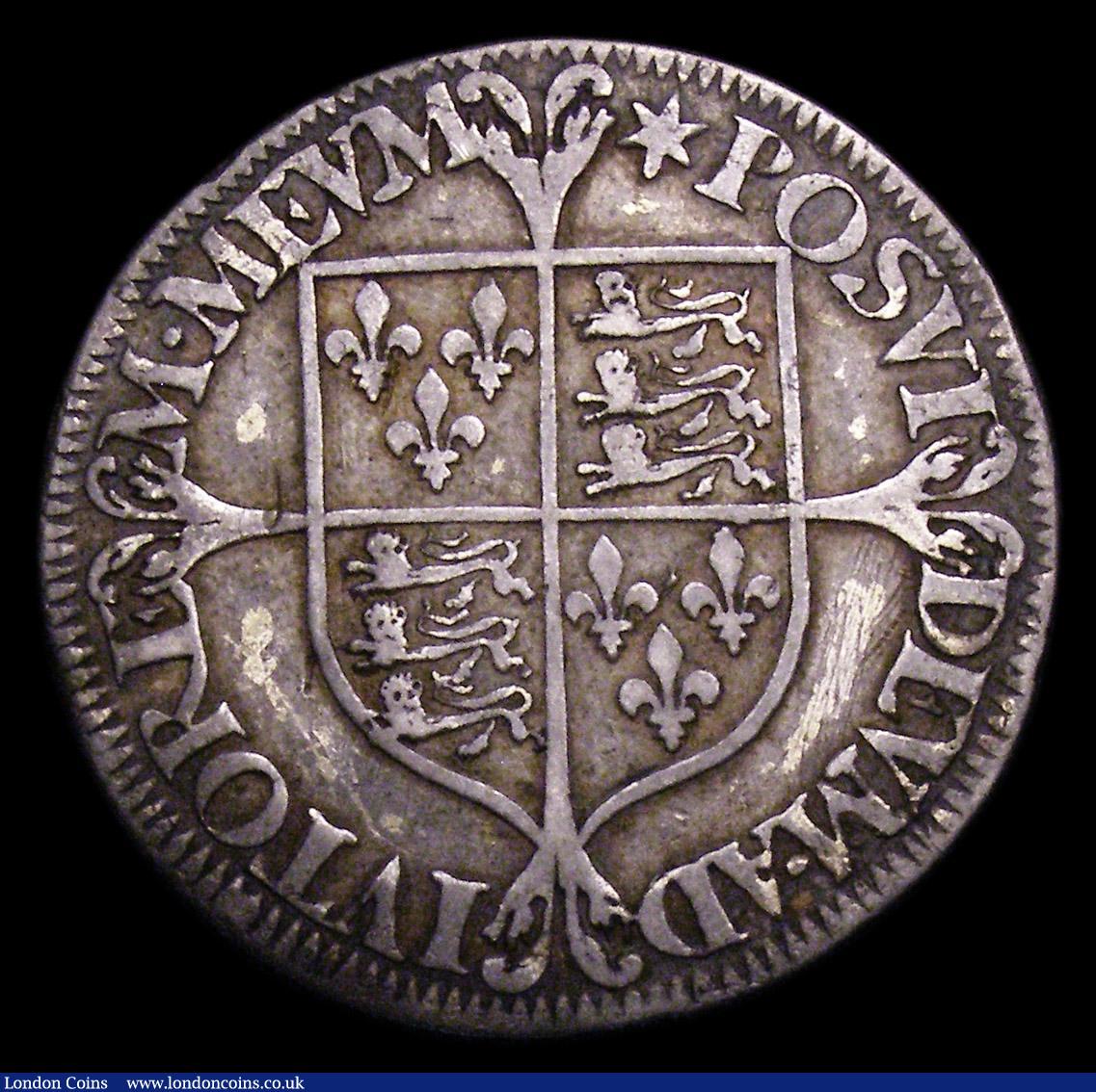 London Coins : A153 : Lot 1992 : Shilling Elizabeth I Milled Coinage Small size (29mm diameter) S.2592 Good Fine with some old scuffs...