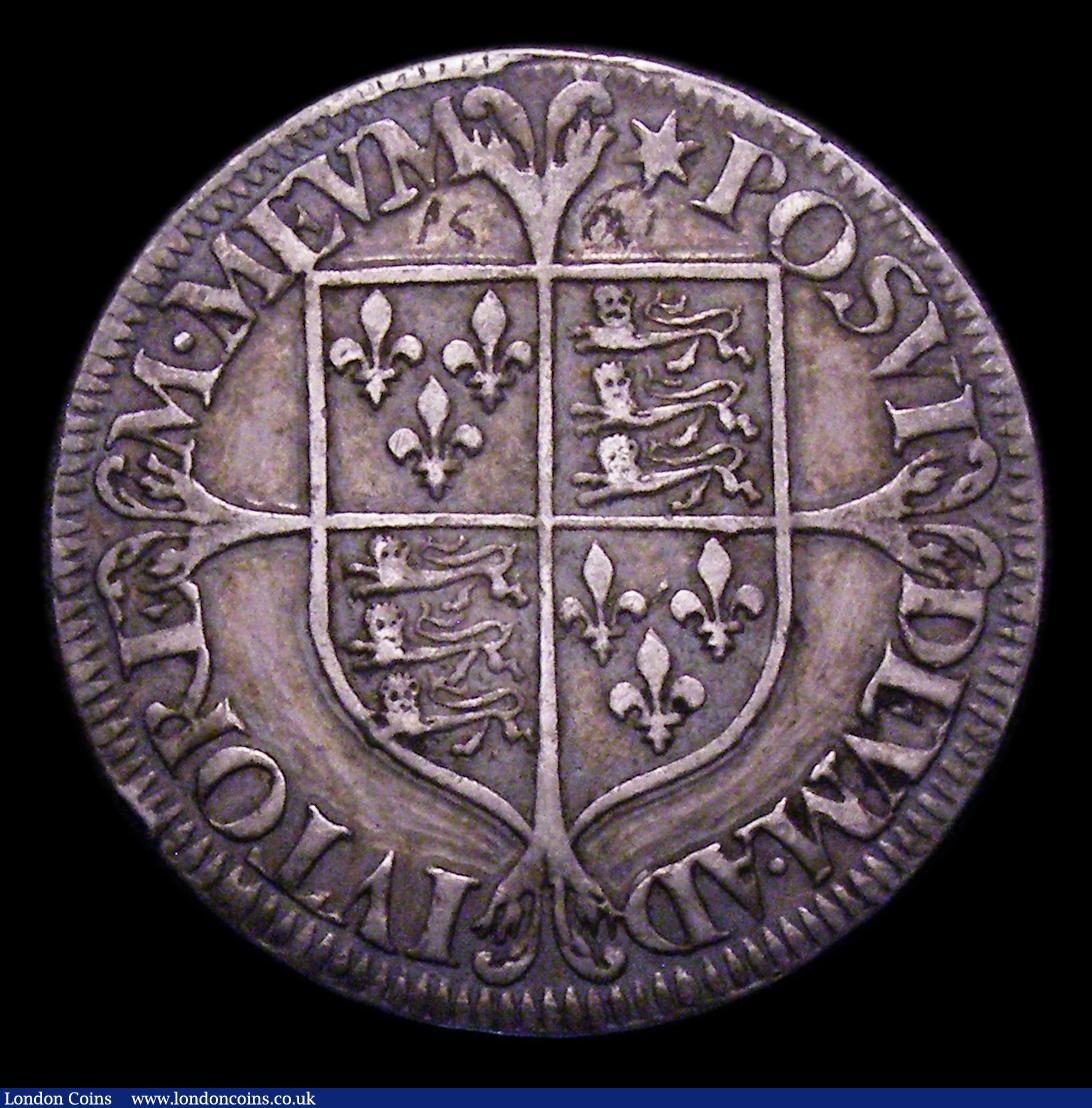 London Coins : A153 : Lot 1993 : Shilling Elizabeth I Milled Coinage, Small size (29mm), Decorated Dress S.2592 Good Fine for wear th...