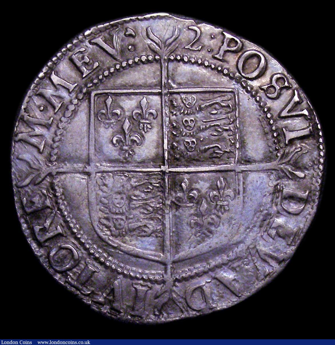 London Coins : A153 : Lot 1996 : Shilling Elizabeth I Seventh Issue S.2584 mintmark 2 (1602) VF and attractively toned, the portrait ...