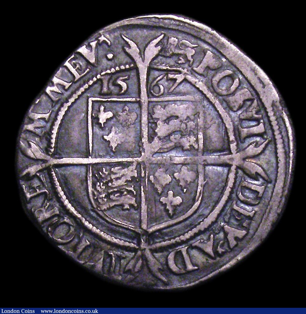 London Coins : A153 : Lot 2014 : Sixpence Elizabeth I 1567 S.2562 mintmark Lion, we note all other examples we have handled of this d...