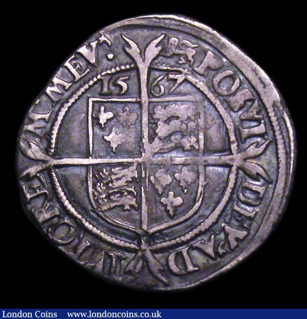 Sixpence Elizabeth I 1567 S.2562 mintmark Lion, we note all other examples we have handled of this date have been mintmark Coronet, NVF with old scratches on the obverse, Ex-Lingford Collection, Baldwins 1951, Ex-R.Shuttlewood March 2001, Lot 339, comes with old ticket : Hammered Coins : Auction 153 : Lot 2014