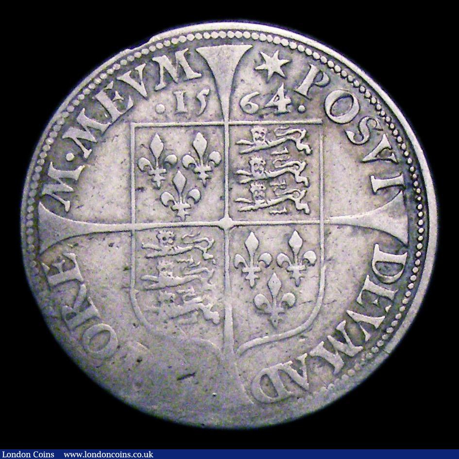 London Coins : A153 : Lot 2020 : Sixpence Elizabeth I Milled Coinage 1564 Low ruff with raised rim S.2598A Fine with some weakness at...