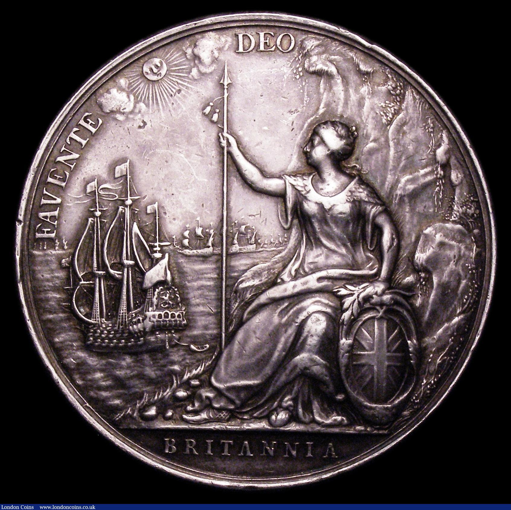 London Coins : A153 : Lot 2069 : Peace of Breda 1667 56mm diameter in silver by J.Roettier, Eimer 241 Obverse Bust right, laureate, R...