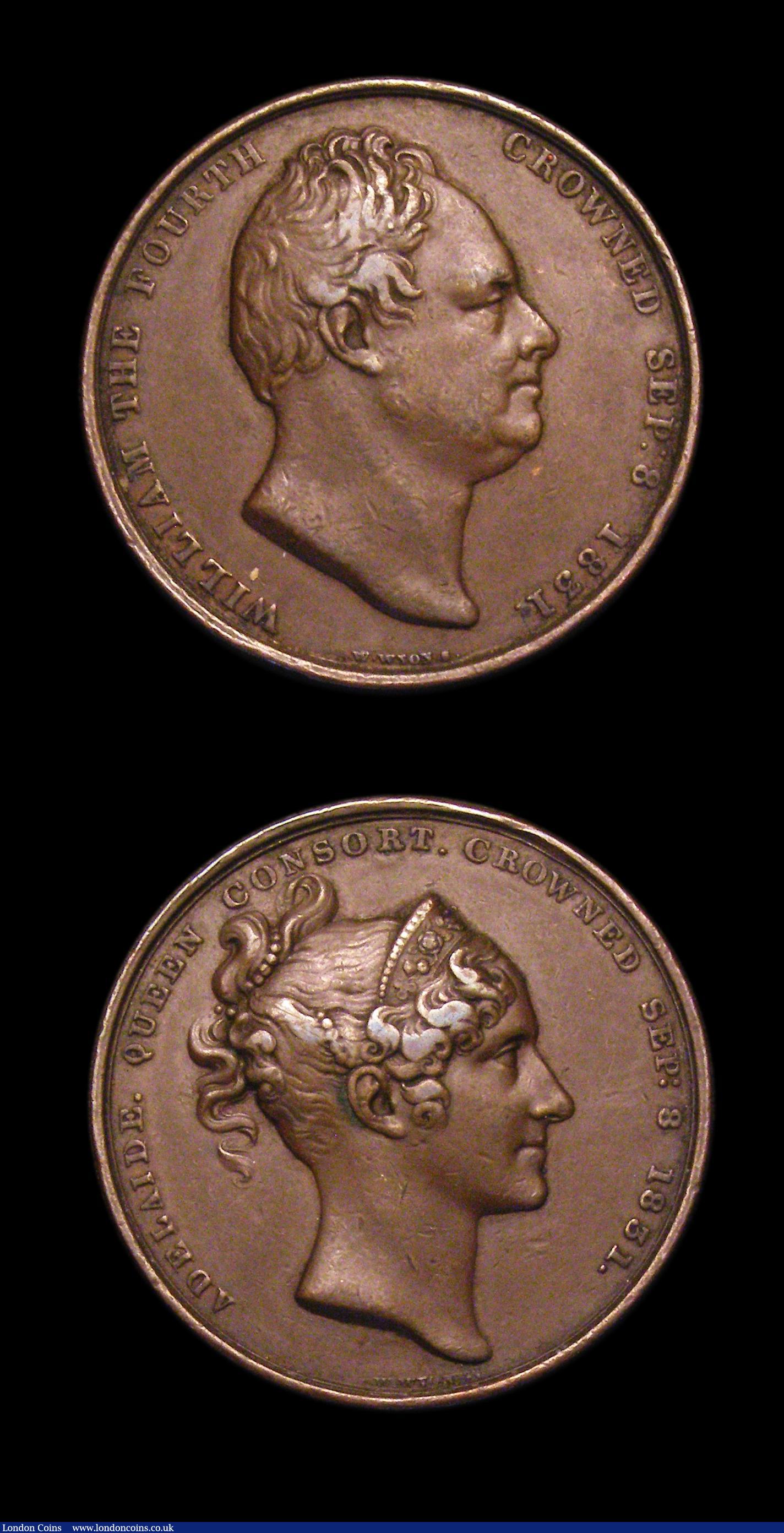 London Coins : A153 : Lot 2078 : William IV Coronation 1831 33mm diameter in copper the official Royal Mint issue Eimer 1251 GVF, Pea...
