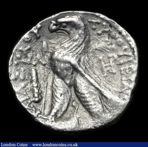 London Coins : A153 : Lot 2086 : Ar Shekel.  Phoenicia, Tyre. C, 126/5 BC-AD 65/6. Dated CY 30 (97/6 BC).  Obv;  Laureate bust of Mel...