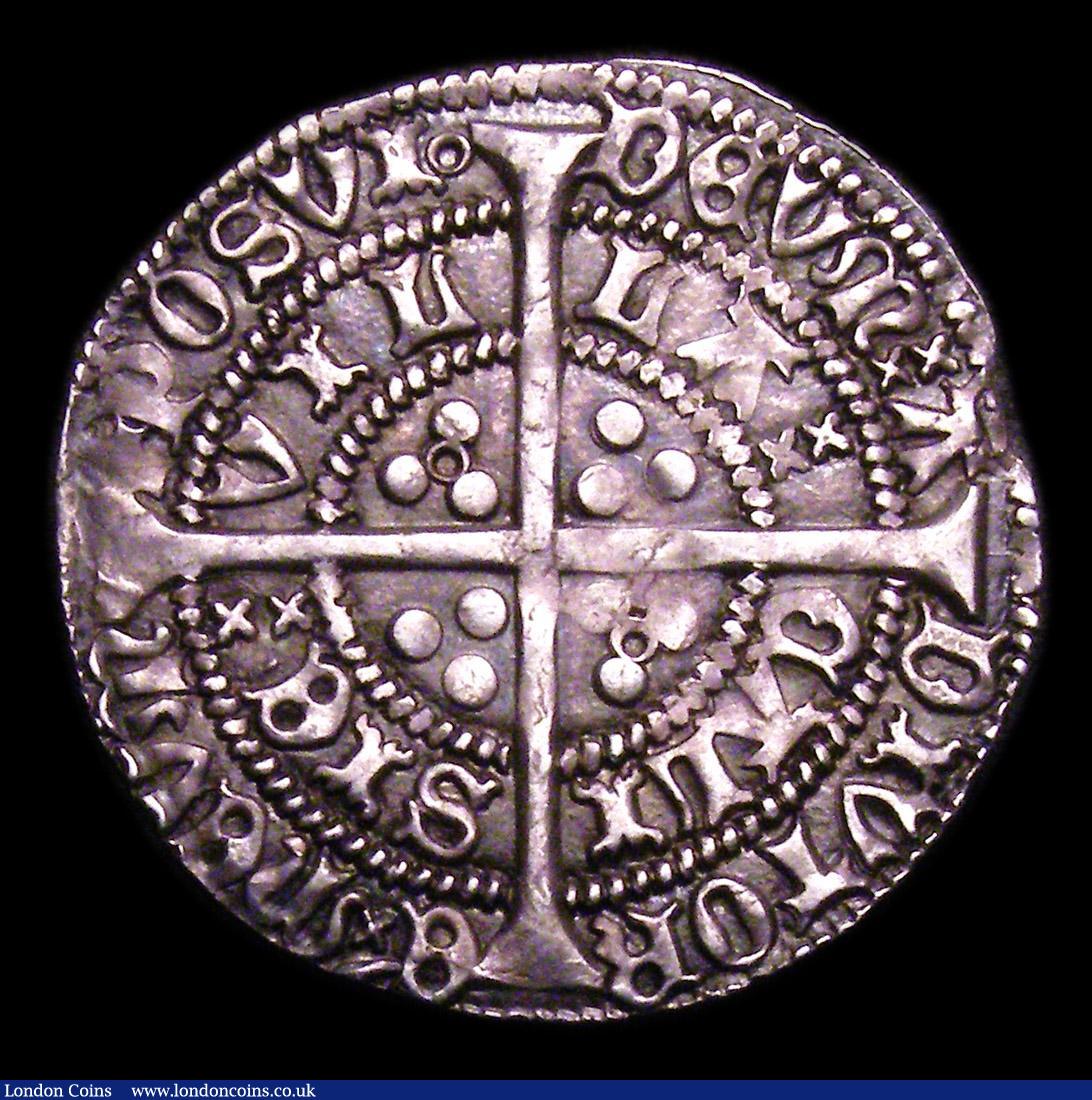 London Coins : A153 : Lot 2101 : Groat Henry VI Annulet issue, annulets at neck, Calais Mint, S.1836 mintmark Incurved Pierced Cross ...