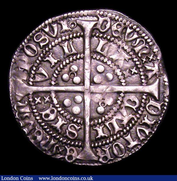 Groat Henry VI Annulet issue, annulets at neck, Calais Mint, S.1836 mintmark Incurved Pierced Cross VF : Hammered Coins : Auction 153 : Lot 2101