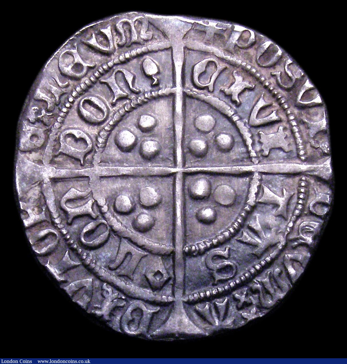 London Coins : A153 : Lot 2102 : Groat Henry VI Pinecone-Mascle issue, London Mint, S.1874 GVF/VF with grey tone