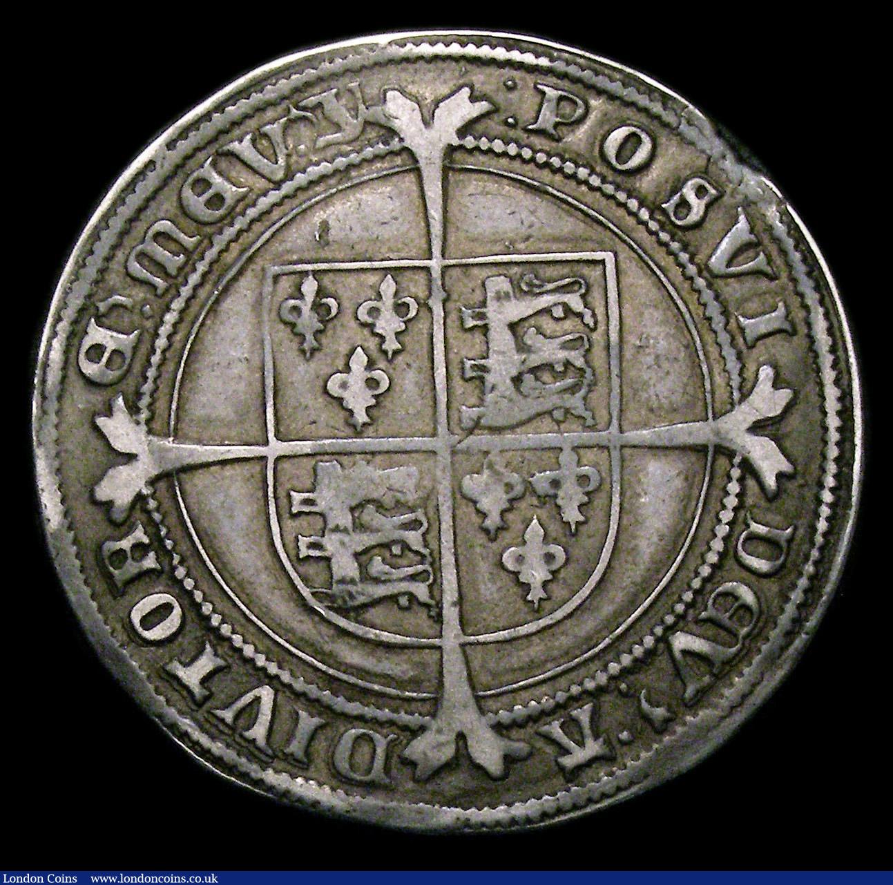 London Coins : A153 : Lot 2109 : Halfcrown Edward VI 1551 S.2479 Walking horse with plume Fine/Good Fine, Rare