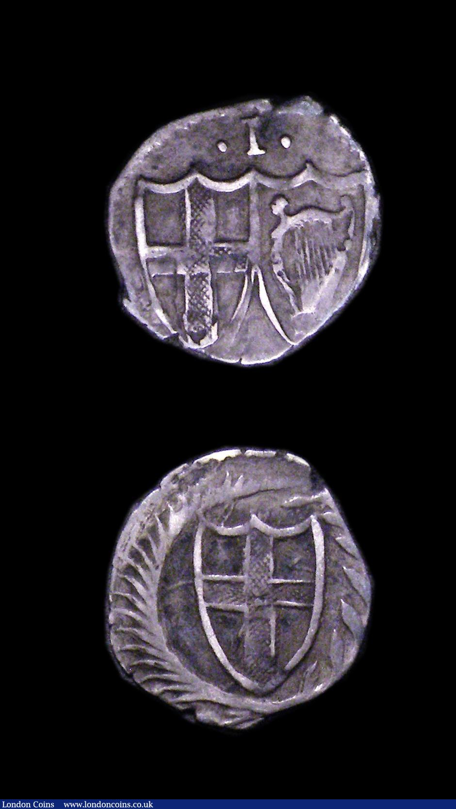 London Coins : A153 : Lot 2114 : Halfgroat Commonwealth ESC 2160 Fine, Penny Commonwealth ESC 2263 Good Fine both on slightly uneven ...