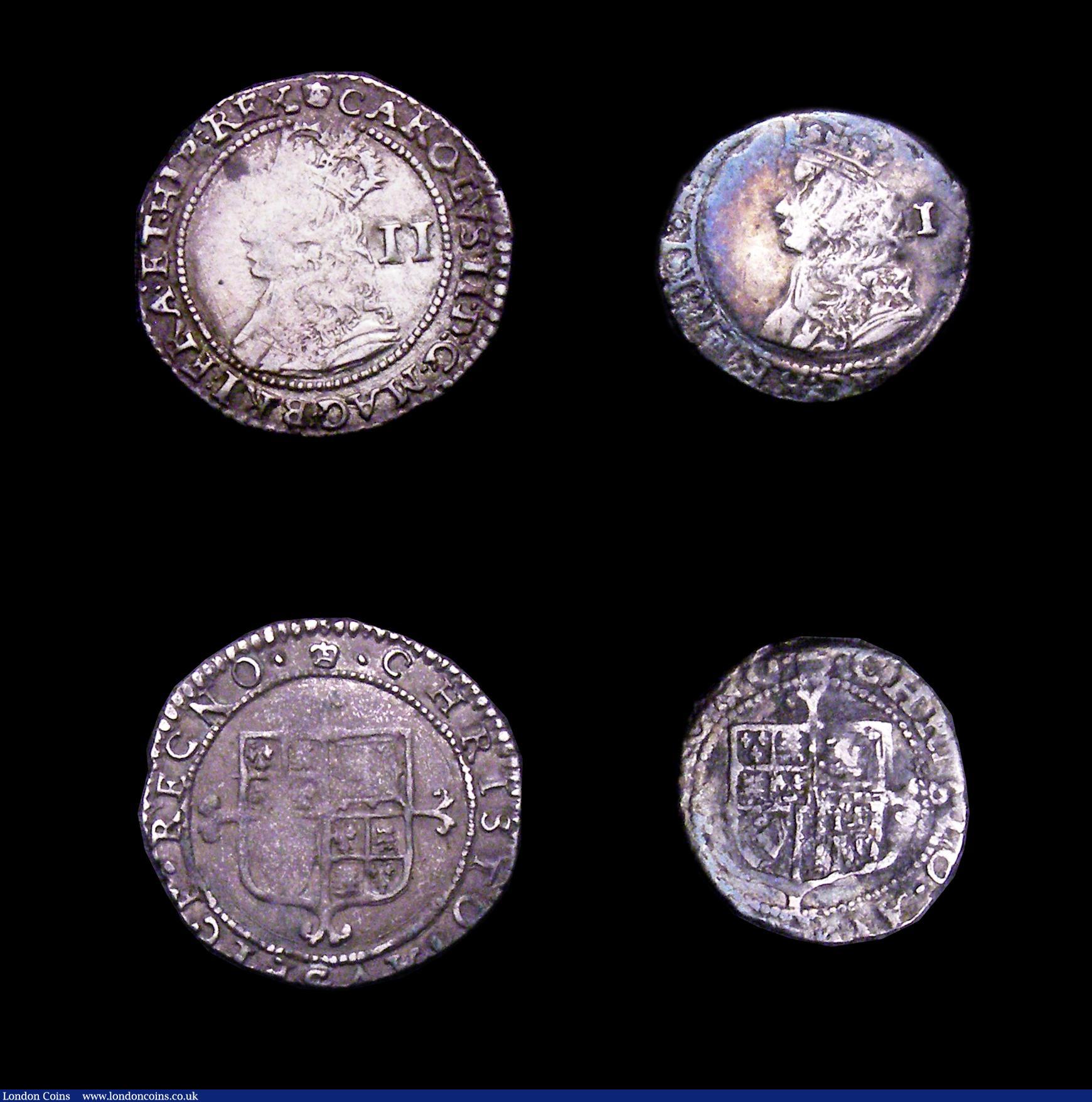 London Coins : A153 : Lot 2123 : Maundy Set Charles II Third Hammered issue, with inner circles ESC 2364 type A Fourpence Good Fine w...