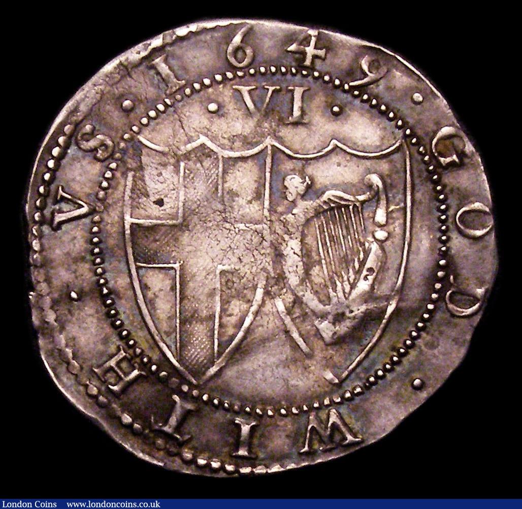 London Coins : A153 : Lot 2146 : Sixpence Commonwealth 1649 ESC 1483 VF and pleasing with some light flan stress in the centre