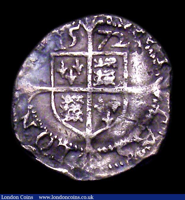 London Coins : A153 : Lot 2151 : Threefarthings Elizabeth I Fourth Issue 1572 S.2571 mintmark Ermine, Fine, struck off-centre