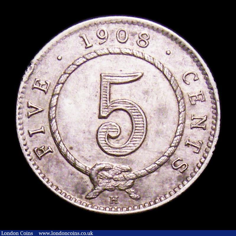 London Coins : A153 : Lot 2165 : Sarawak 5 Cents 1908H KM#8 VF/GVF with some hairlines, the edge milling irregular at 3 and 9 o'...