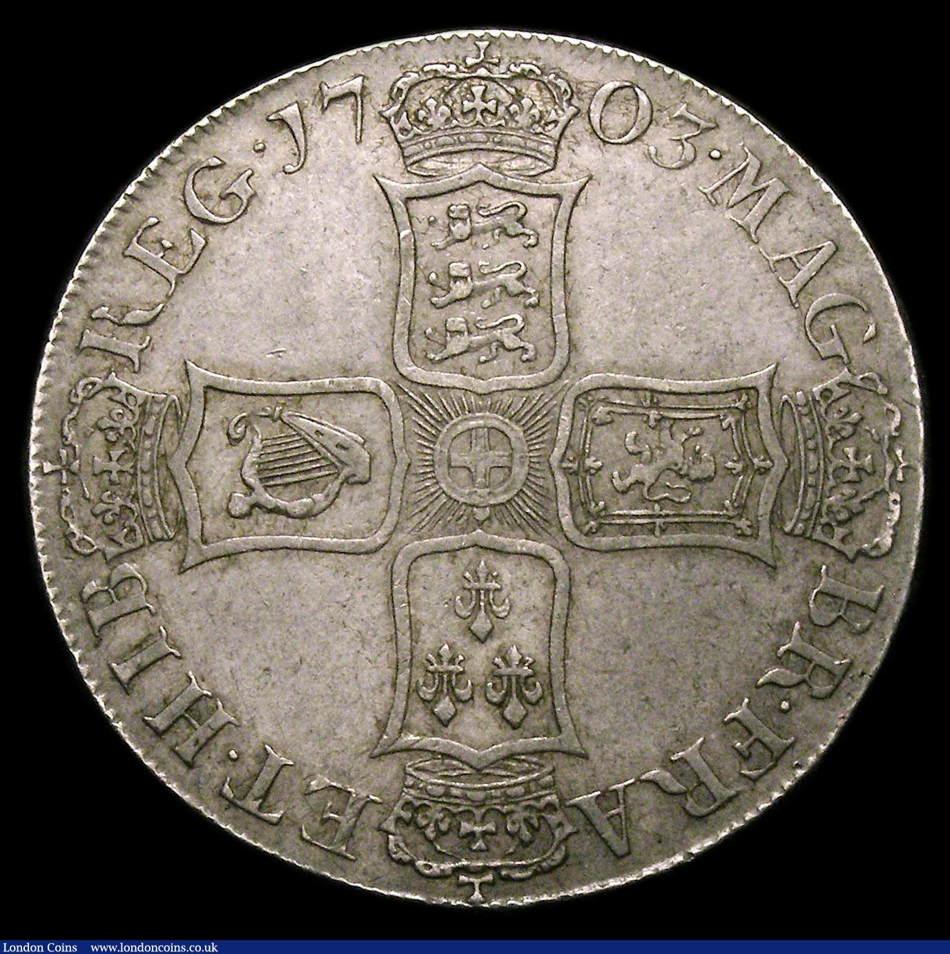 London Coins : A153 : Lot 2178 : Crown 1703 VIGO ESC 99 Near EF with a few light contact marks