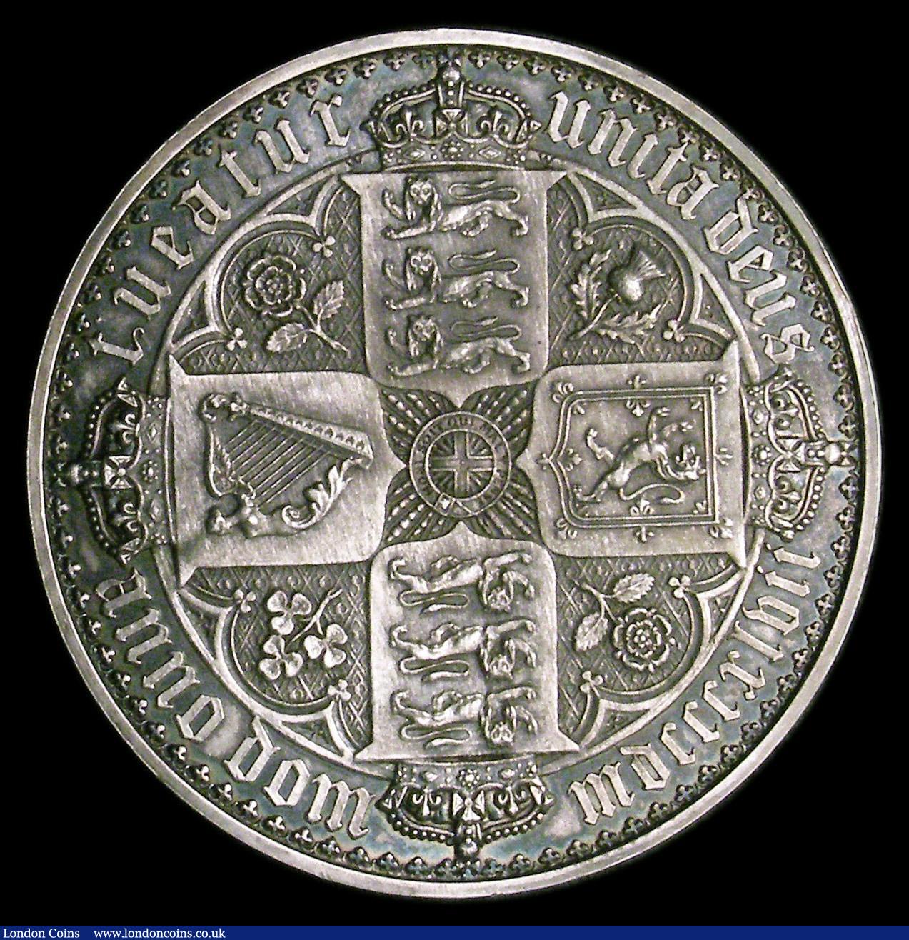 London Coins : A153 : Lot 2186 : Crown 1847 Gothic, Plain edge, ESC 291 EF toned, the reverse with some light hairlines, 