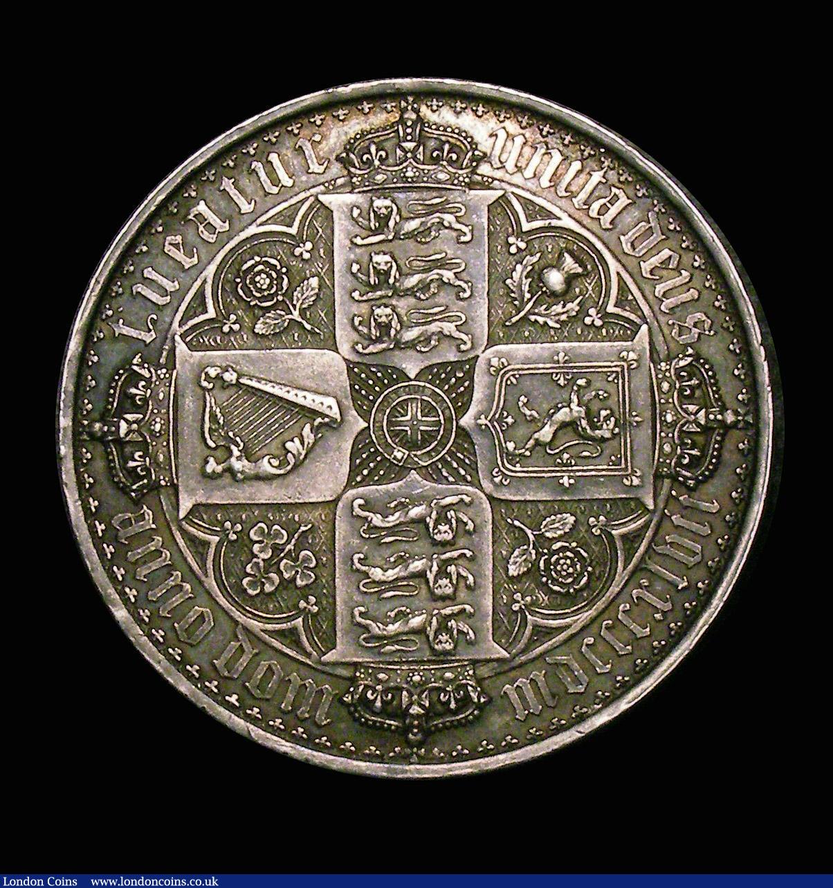 London Coins : A153 : Lot 2187 : Crown 1847 Gothic, Undecimo edge, ESC 288, EF with grey tone