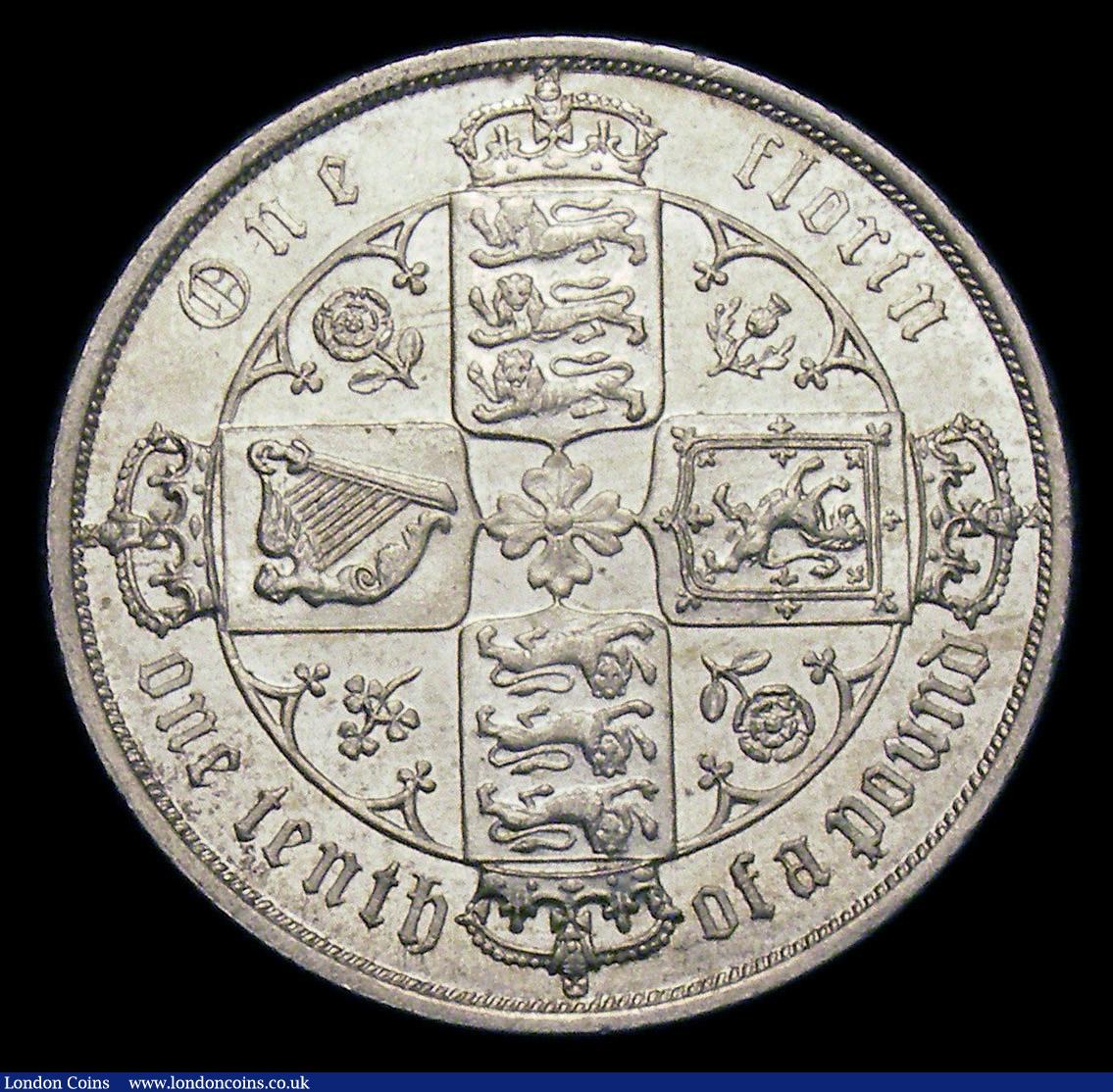 London Coins : A153 : Lot 2203 : Florin 1887 ESC 866 46 arcs GEF/UNC the reverse retaining much lustre