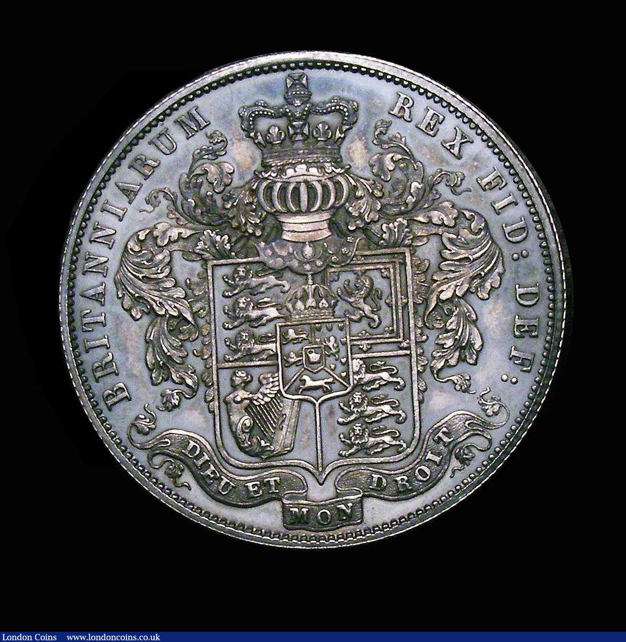 London Coins : A153 : Lot 2224 : Halfcrown 1826 Milled Edge Proof ESC 647 UNC with an attractive grey tone over original lustre, the ...