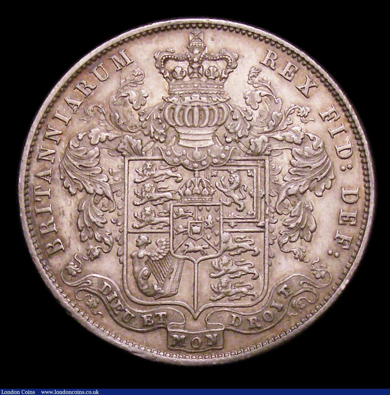 London Coins : A153 : Lot 2225 : Halfcrown 1829 ESC 649 EF with some light contact marks, scarce