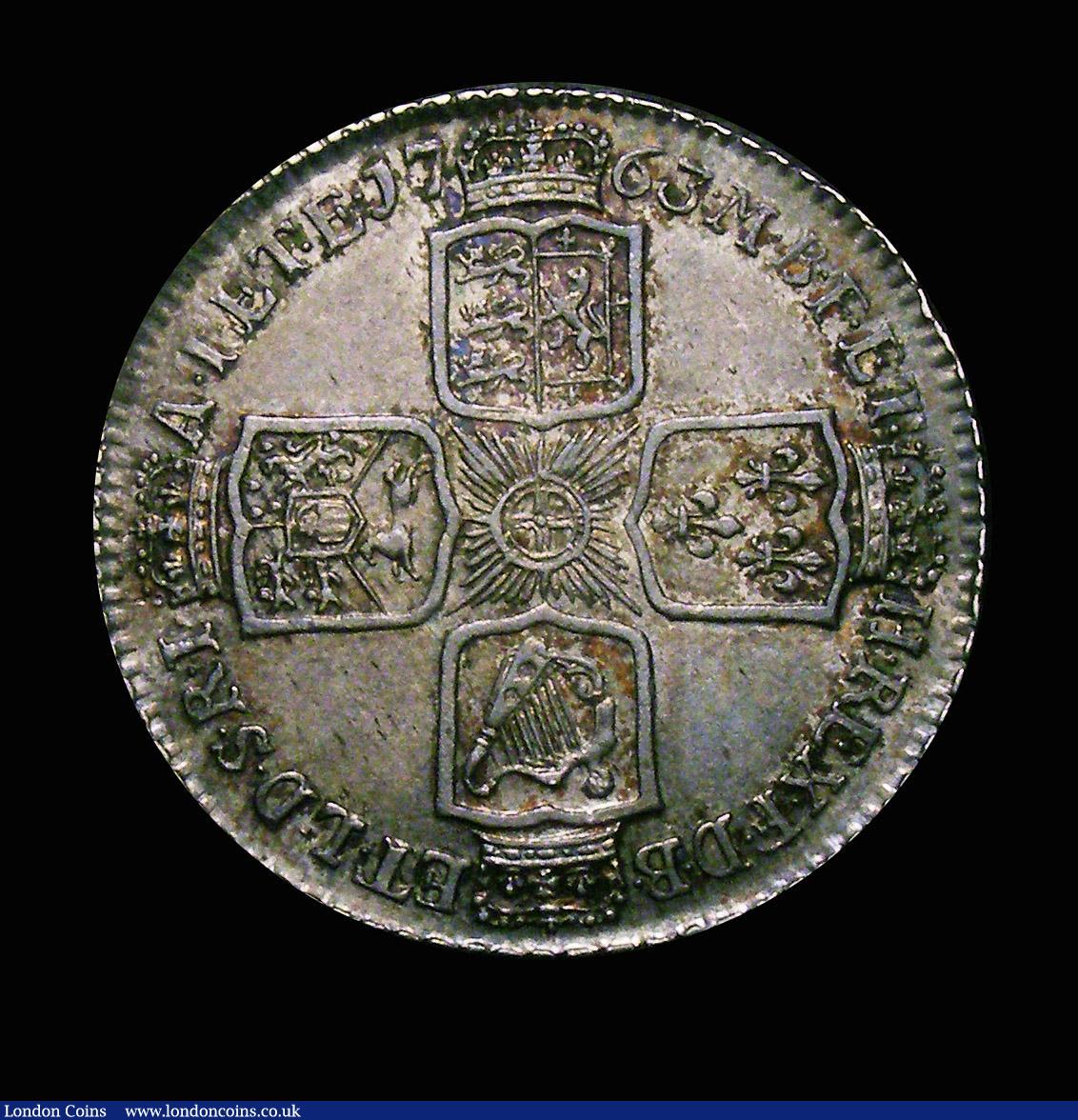 London Coins : A153 : Lot 2288 : Shilling 1763 Northumberland ESC 1214 GVF/NEF and attractively toned with much eye appeal