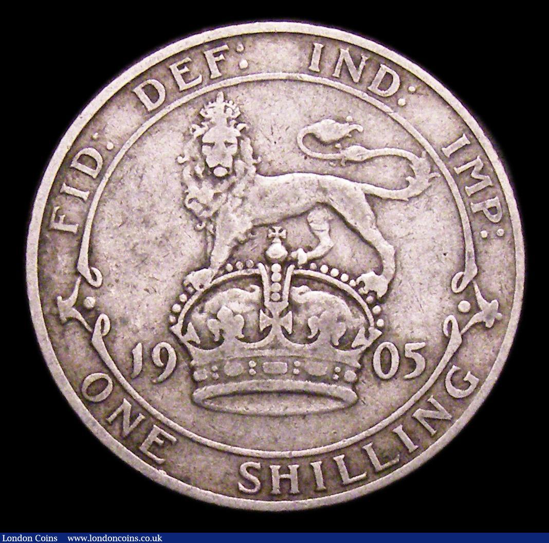 London Coins : A153 : Lot 2294 : Shilling 1905 ESC 1414 VG with all major details clear