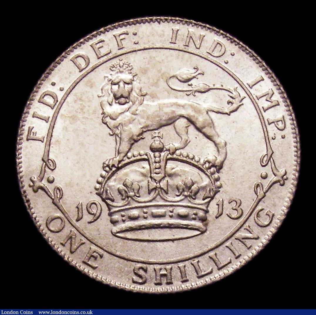 London Coins : A153 : Lot 2295 : Shilling 1913 ESC 1423 UNC/AU and lustrous with some minor contact marks