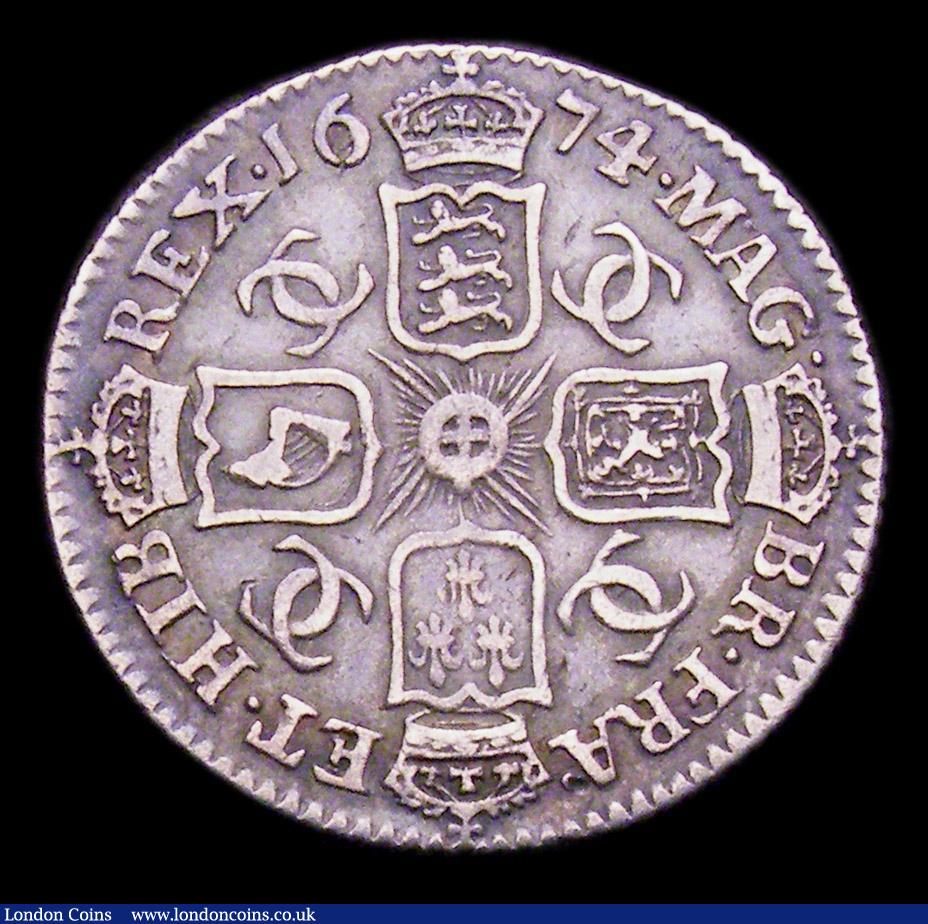 London Coins : A153 : Lot 2297 : Sixpence 1674 ESC 1512 Fine/Good Fine