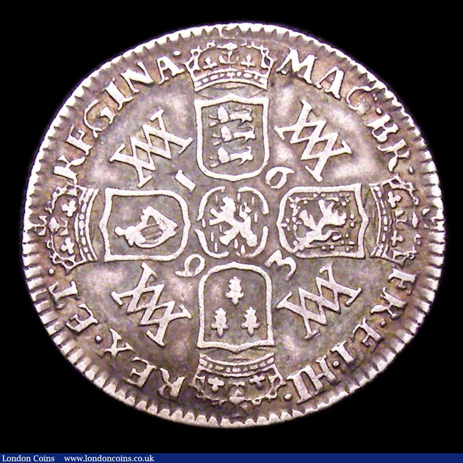 London Coins : A153 : Lot 2299 : Sixpence 1693 ESC 1529 GF/NVF