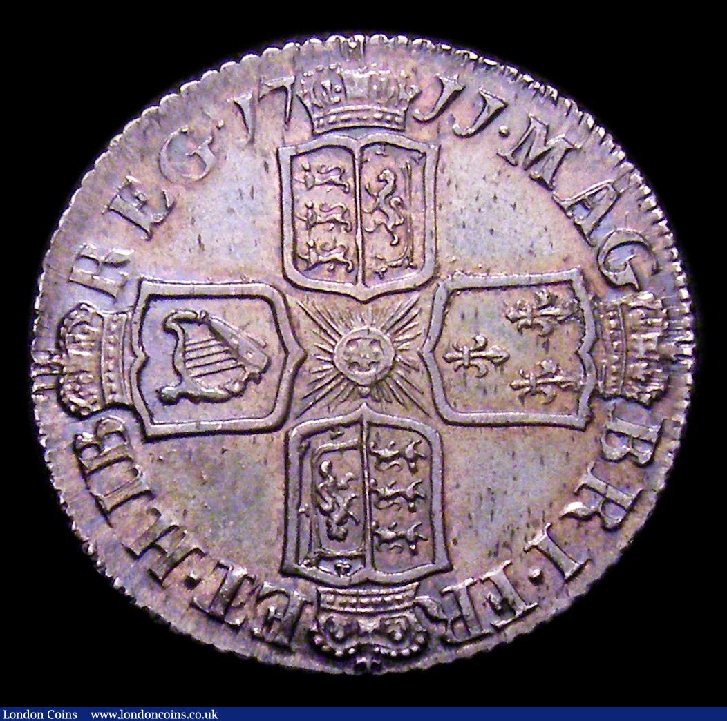 London Coins : A153 : Lot 2300 : Sixpence 1711 Large Lis ESC 1596A About EF toned