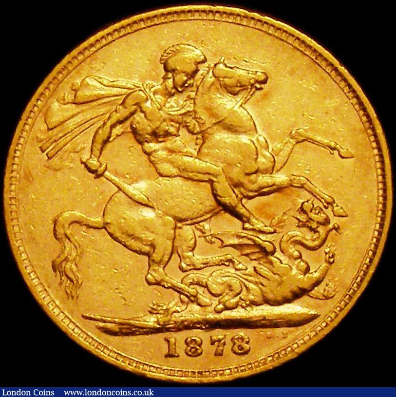 London Coins : A153 : Lot 2317 : Sovereign 1878 Marsh 89 NVF with some contact marks