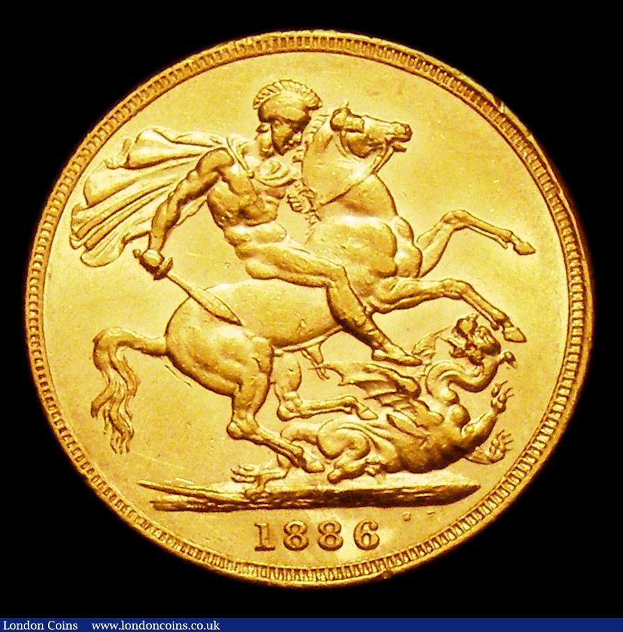 London Coins : A153 : Lot 2318 : Sovereign 1886S Marsh 123 George and the Dragon NEF/GVF