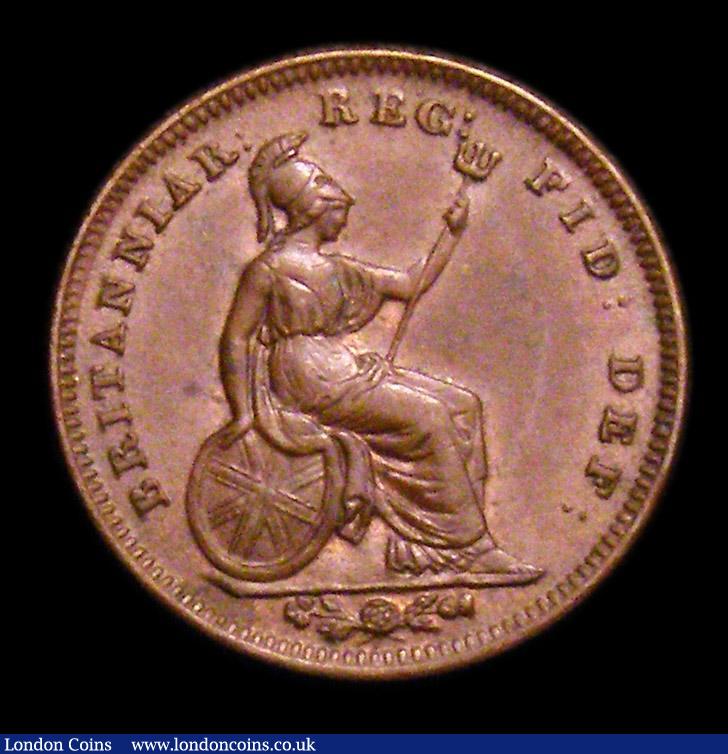 London Coins : A153 : Lot 2329 : Third Farthing 1844 Peck 1606 UNC or near so and toned