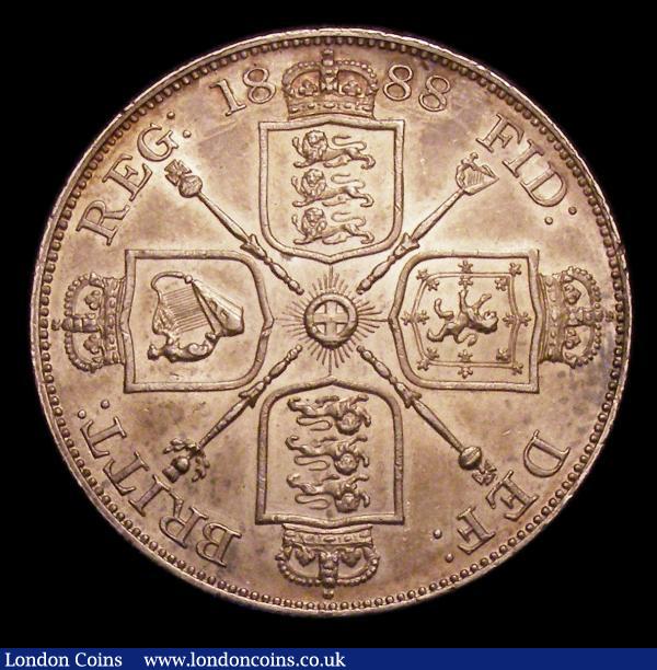 Double Florin 1888 Inverted 1 in VICTORIA ESC 397A EF or near so with some light contact marks : English Coins : Auction 153 : Lot 2728
