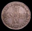London Coins : A153 : Lot 3217 : Shilling 1687 7 over 6, G of MAG struck over an A, ESC 1072A, Near VF with a pleasing grey tone, onl...