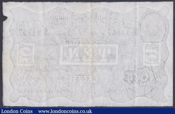 Ten pounds white Catterns B229 dated 18th May 1932, series K/107 44137, very faint stains down folds, about EF and scarce : English Banknotes : Auction 153 : Lot 61