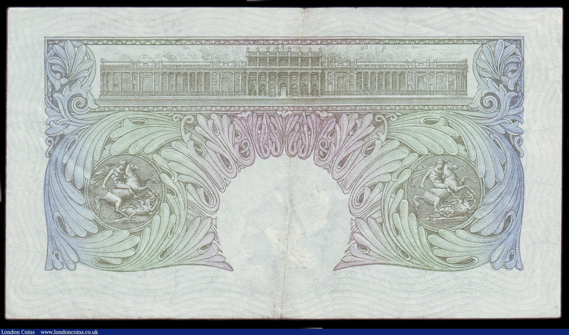 London Coins : A153 : Lot 66 : One pound Peppiatt B238 issued 1934,last series 97Z 230070, Pick363c, GVF