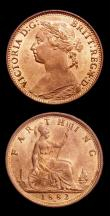 London Coins : A153 : Lot 2199 : Farthings (3) 1894 Freeman 569 dies 7+F Lustrous A/UNC, 1883 Perfect F in F:D: as Freeman 551 dies 7...