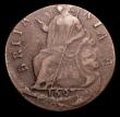 London Coins : A153 : Lot 744 : Mint Error - Mis-strike Halfpenny 1697 Double struck the reverse showing two dates, around 2.5mm apa...
